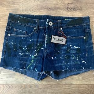 [BLANK] Splatter paint denim shorts